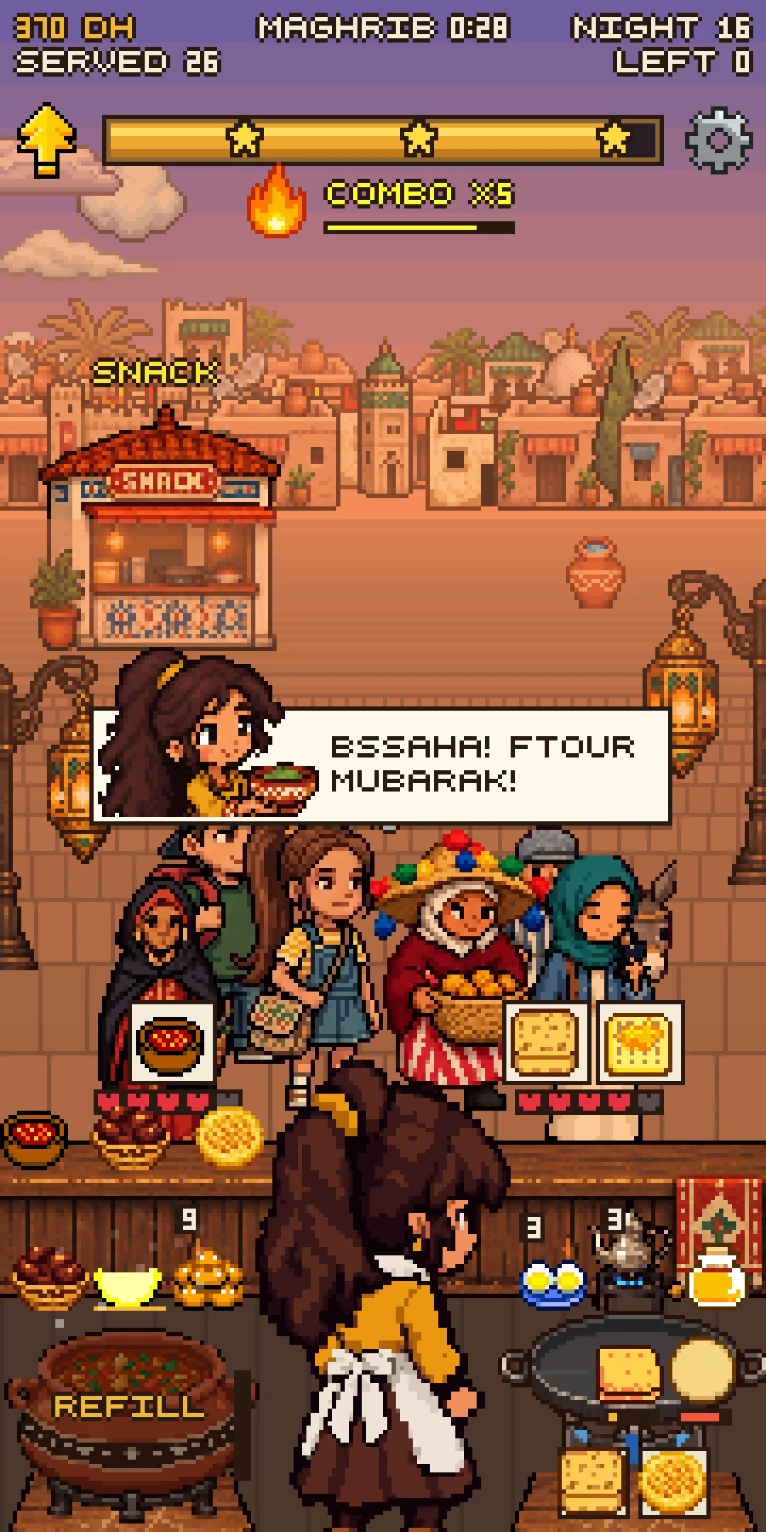 The snack stall across the street